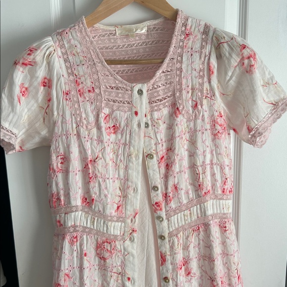 LoveShackFancy floral maxi button front dress with slip - Picture 3 of 10